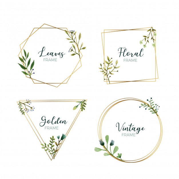 626x626 Gold Frame Border Vector Images Watercolor Leaves In Gold Frames
