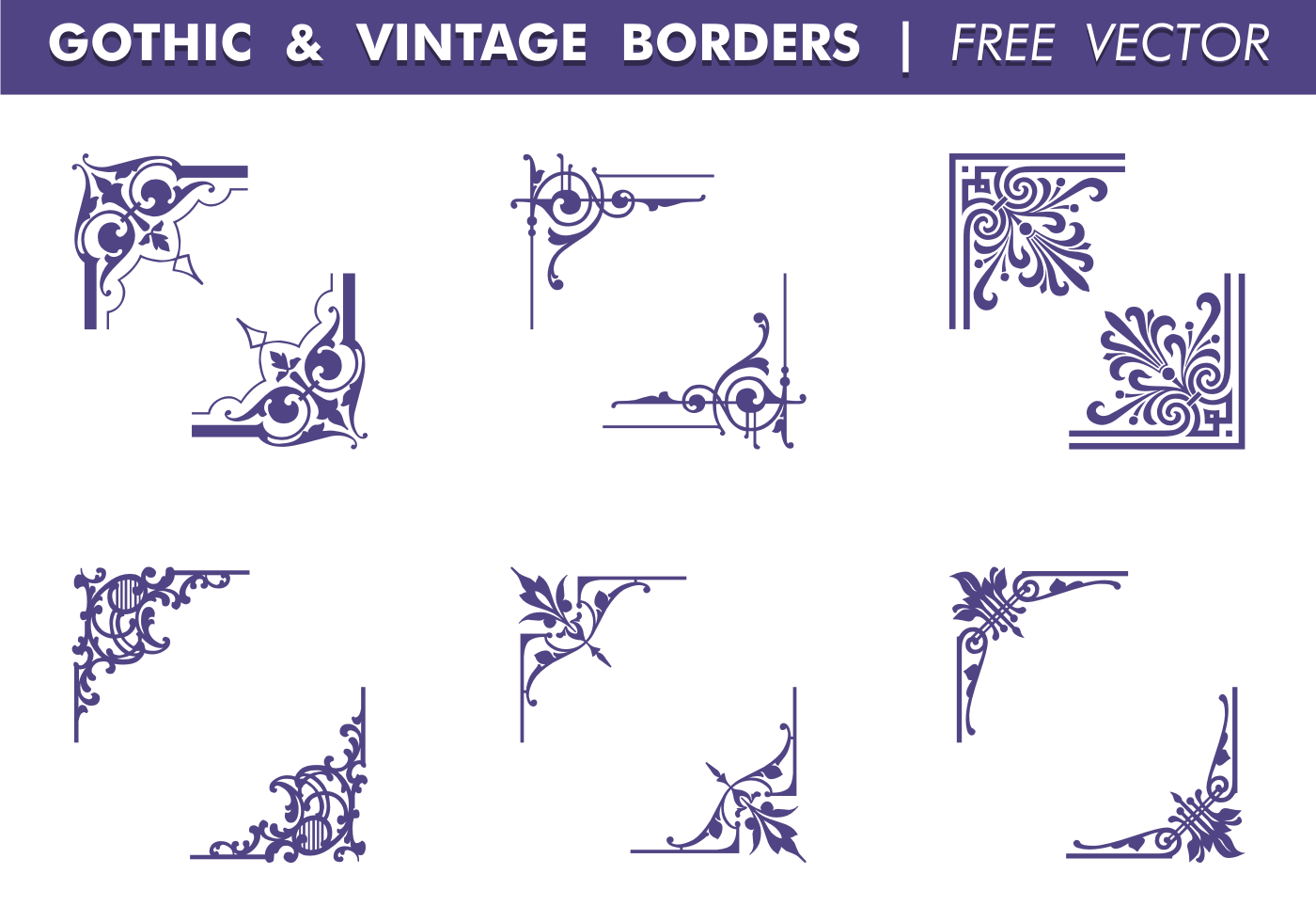 1400x980 Gothic Vintage Borders Vector