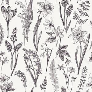 300x300 Photostock Vector Vintage Seamless Floral Pattern Spring Flowers