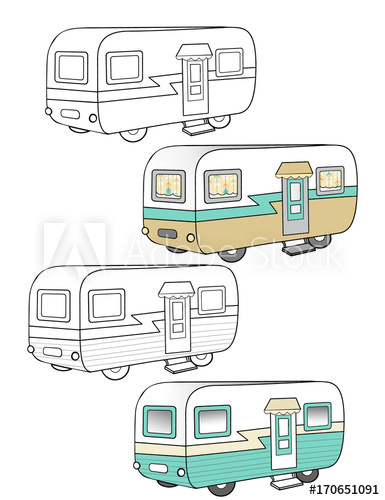 Vintage Camper Trailer Vector Illustration 385x500 Vintage Camper Trailer Vector Illustration