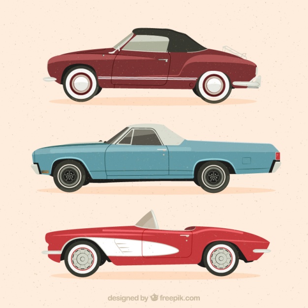 626x626 Set Of Three Elegant Vintage Cars Vector Free Download