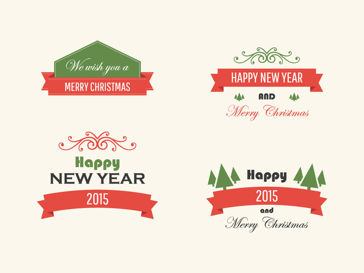730x547 Free Vintage Vector Christmas Badges