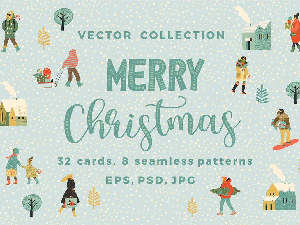 1030x772 Merry Christmas Vector Collection