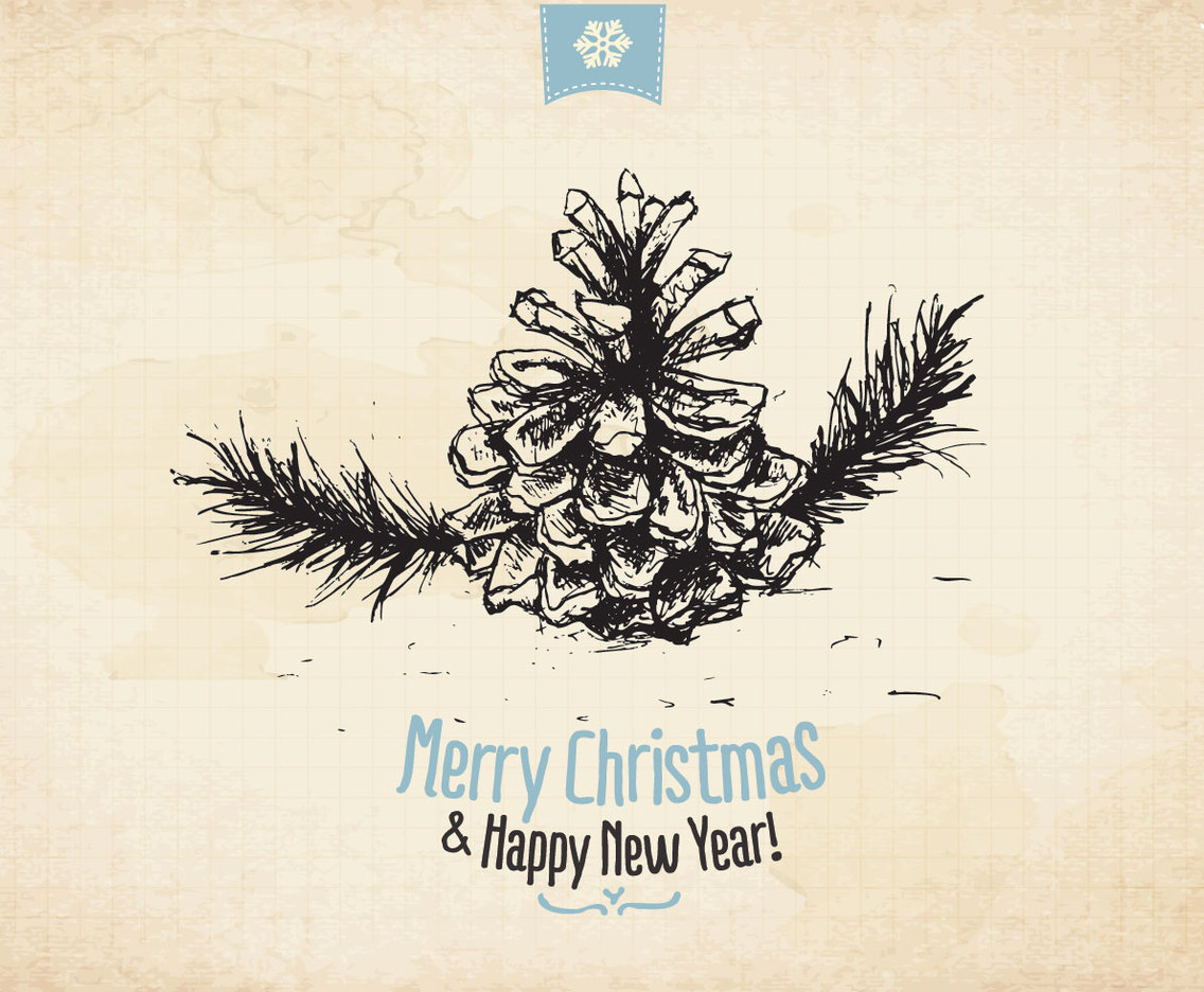 1136x936 Vintage Christmas Pine Vector Vector Art Graphics