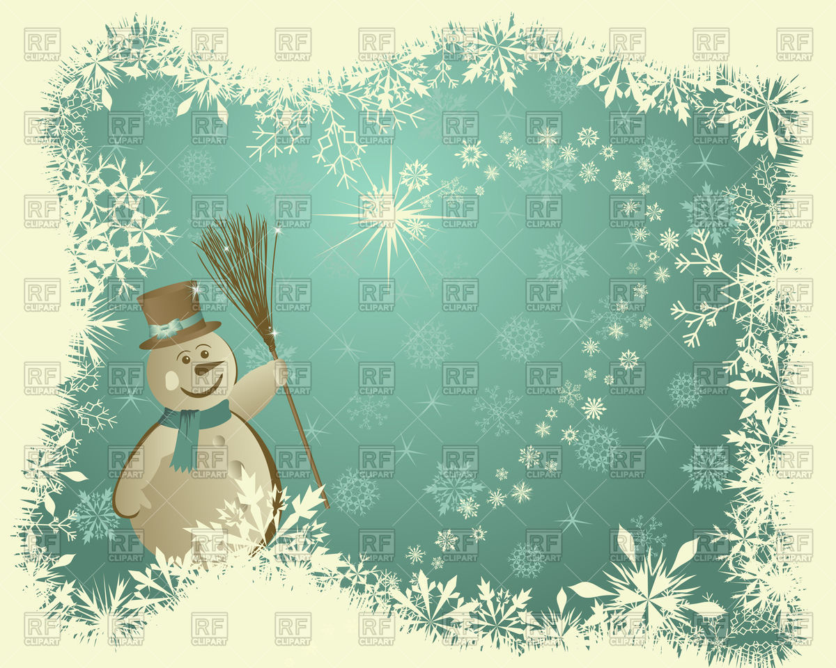 1200x960 Vintage Christmas Card With Snowman Vector Image Of Backgrounds