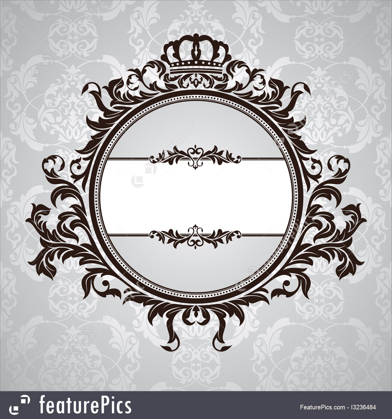 1300x1392 Royal Vintage Floral Frame Illustration