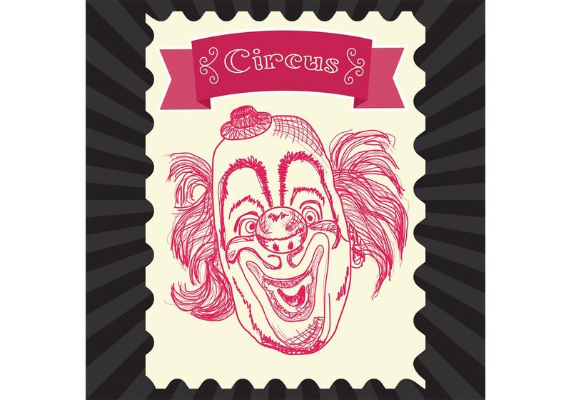 Vintage Circus Vector Clown 800x560 Vintage Circus Vector Clown