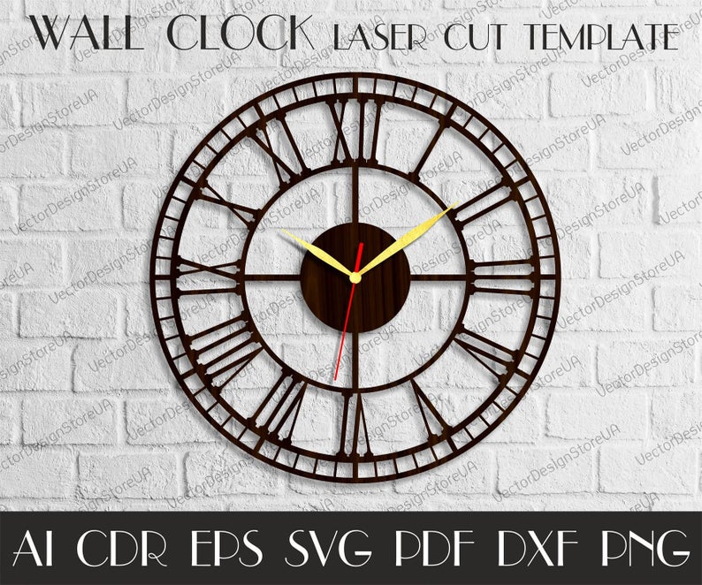 794x662 Vintage Clock Large Wall Clock Wood Wall Clock Laser Cut Etsy