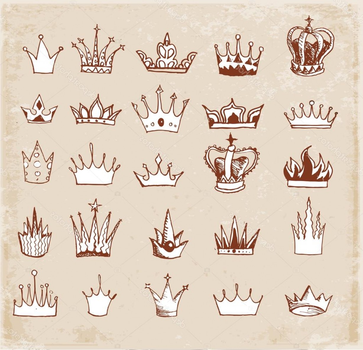 1228x1185 Stock Illustration Sketches Of Crown In Vintage Soidergi