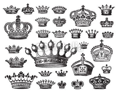 400x317 Vector Set Of Antique Crown Engravigs