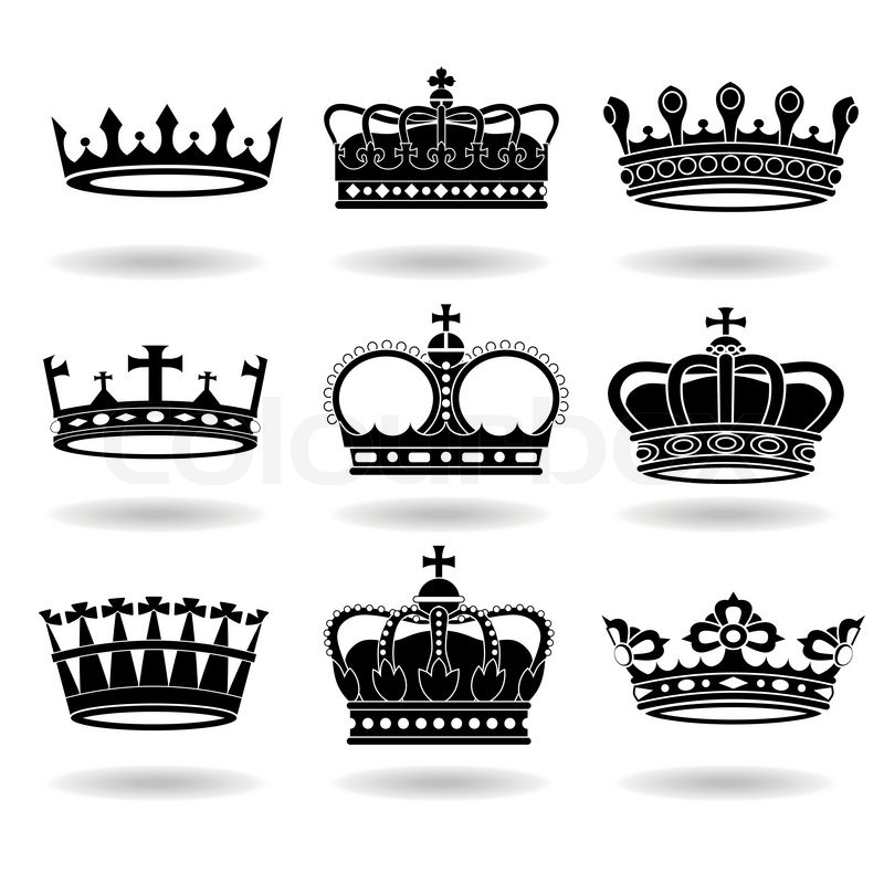 800x800 Vintage Crowns Set Stock Vector Colourbox