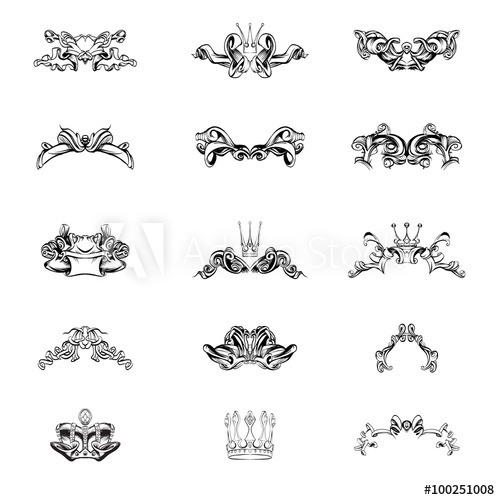 500x500 Crown Vector, Decorative Elements In Vintage Style For Decoration