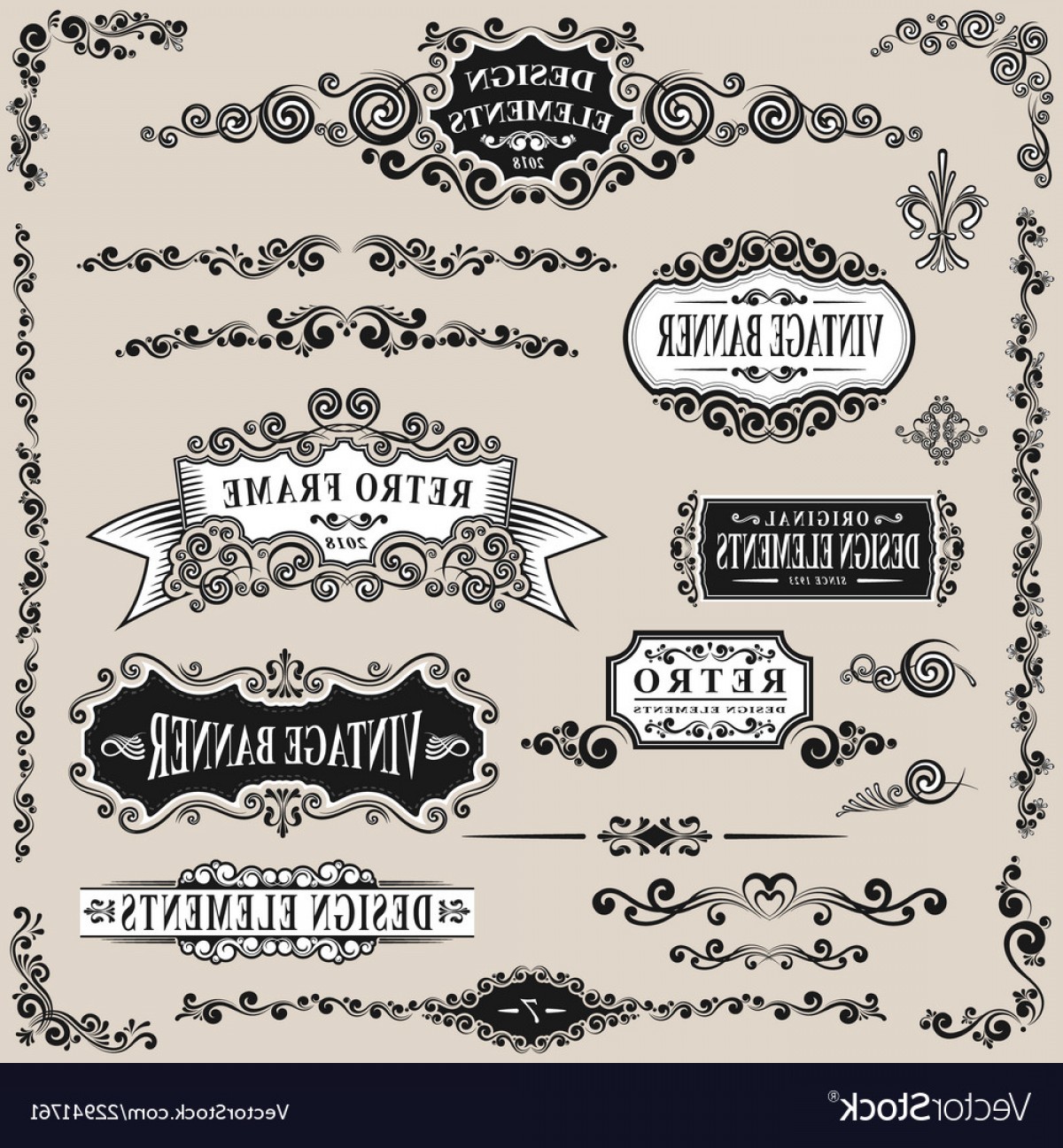 Vintage Elements Vector at Vectorified.com | Collection of Vintage ...