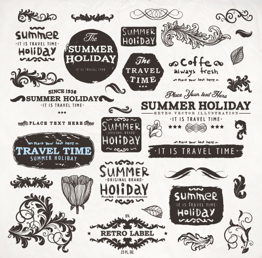 526x518 Vintage Elements Labels And Borders Vector Free Vector