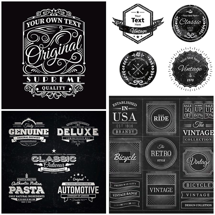 900x900 Blackboard Retro Badges Vector Free Download