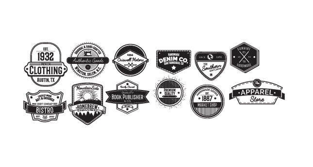 645x345 Retro Vintage Badges