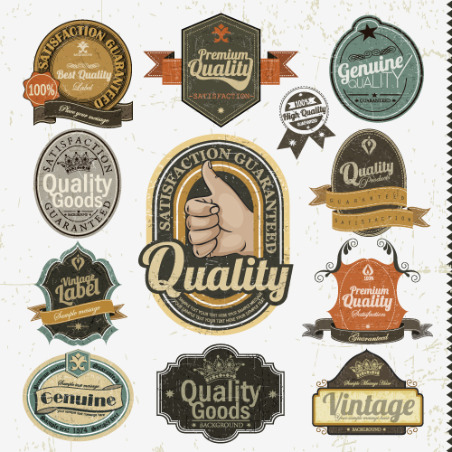 500x500 Set Of Vintage Badges Labels Vector Free Download