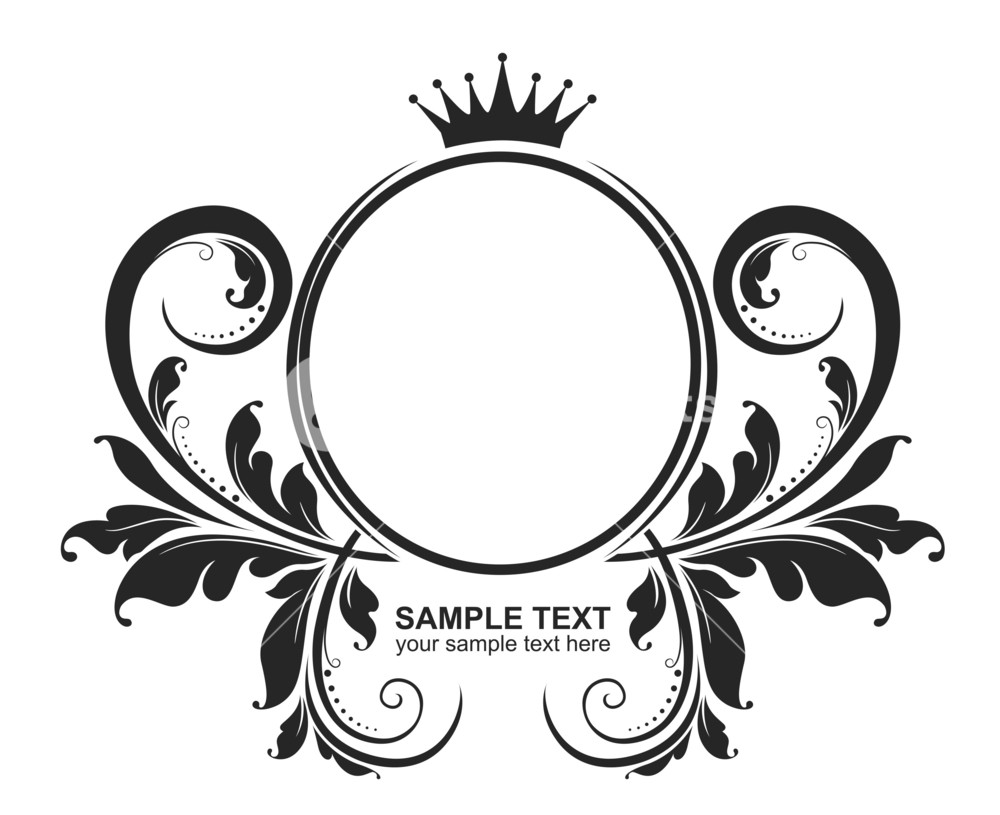 1000x815 Vector Vintage Emblem With Floral Royalty Free Stock Image