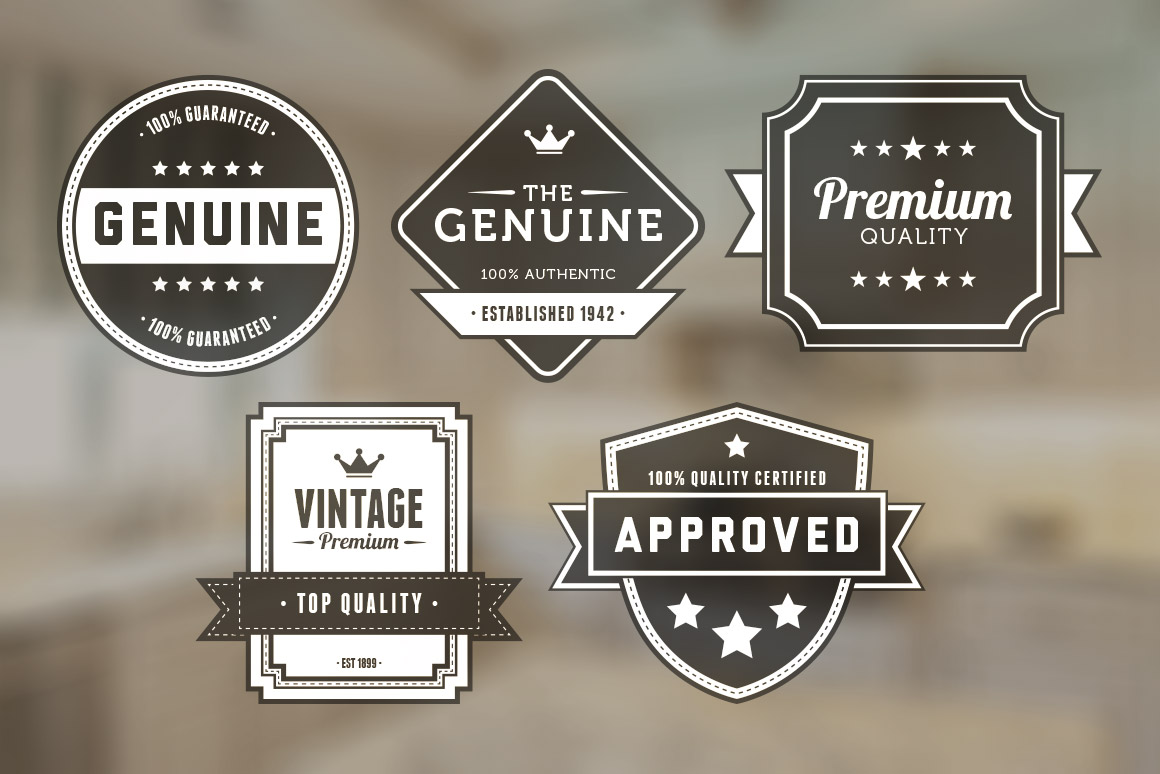 1160x774 Vintage Badges Vector Pack Design Panoply