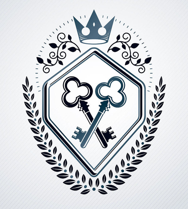 599x666 Vintage Emblem, Vector Heraldic Design Art Print