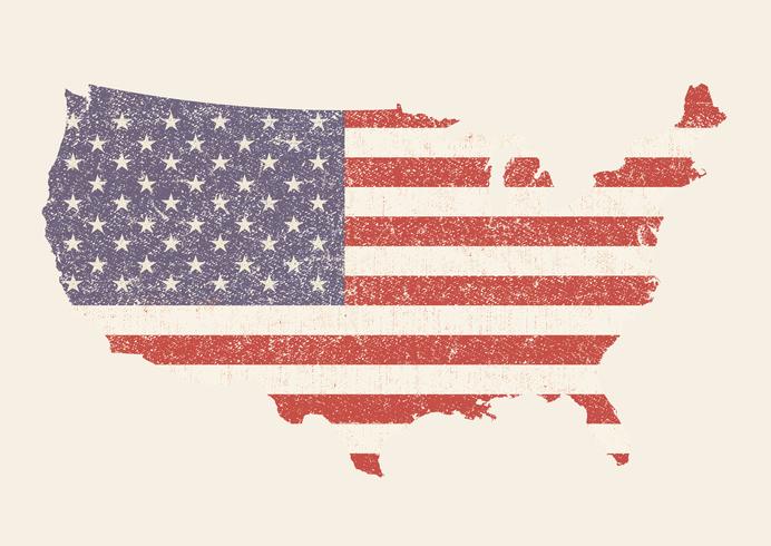 692x490 Vintage Textured American Map With Flag