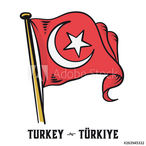 500x500 Vintage Engraving Style Turkish Flag Vector