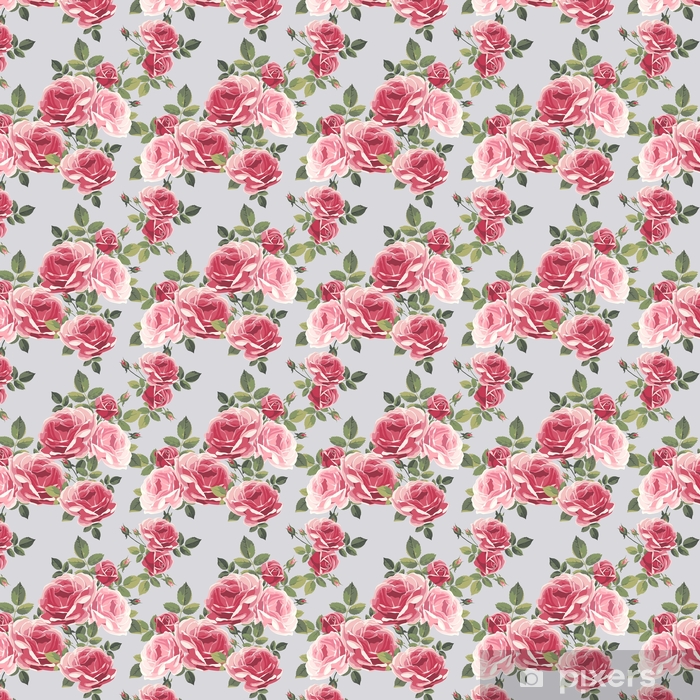 700x700 Seamless Pattern With Roses Vintage Floral Background Vector