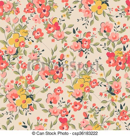 450x470 Seamless Vintage Floral Background Vector Illustration Vector