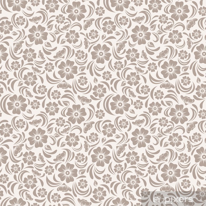 700x700 Seamless Vintage Floral Pattern Vector Illustration Sticker