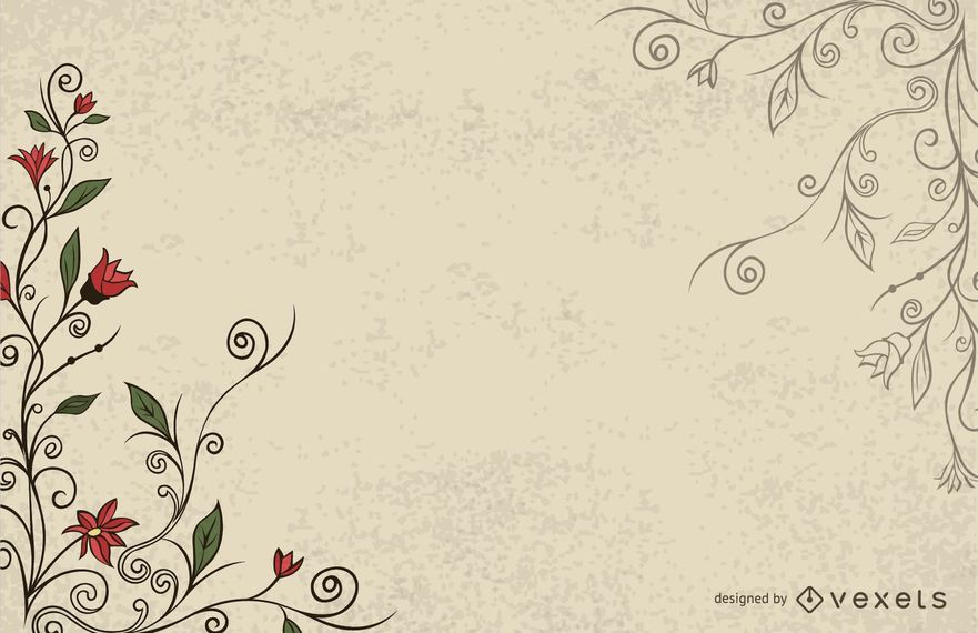 881x570 Simplistic Swirling Vintage Floral Background
