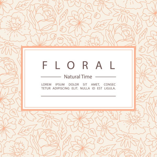 600x600 Line Floral Pattern With Vintage Background Vector Free Download