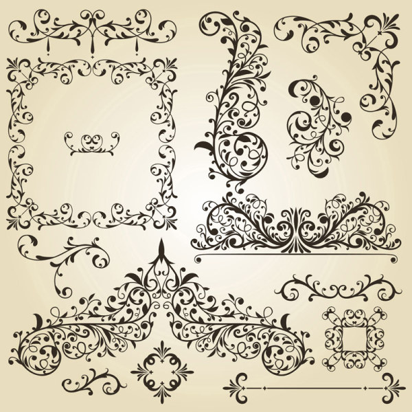 600x600 Vintage Floral Accessories And Borders Vector Free Download