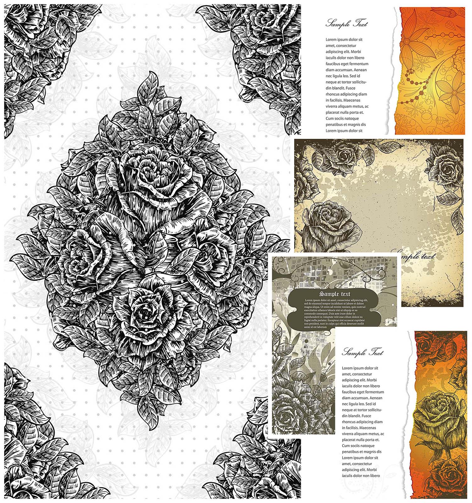 1502x1600 Vintage Floral Borders Vector Free Download