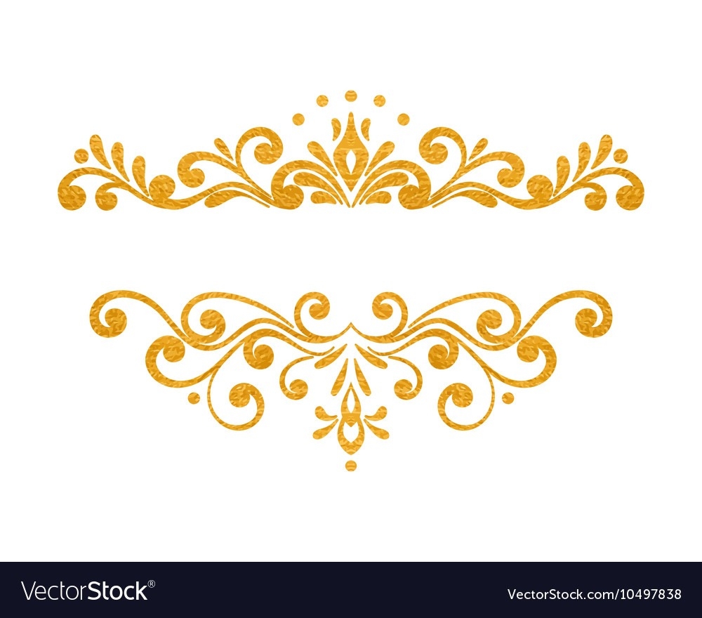 1000x880 Elegant Luxury Vintage Gold Floral Border Vector Image Inside