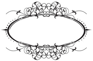 300x196 Vintage Floral Frame Vector Illustration Royalty Free Stock Image