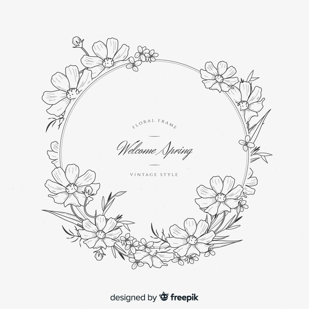 626x626 Vintage Spring Floral Frame Vector Free Download