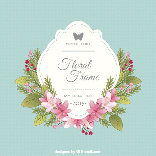 626x626 Floral Frame And Vintage Label Vector Free Download