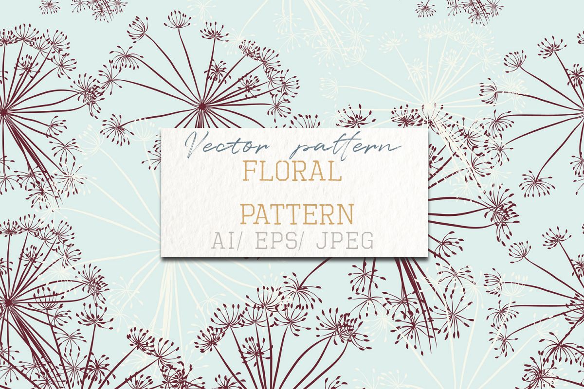 1200x800 Floral Pattern Vector Vintage Elegant Style, Soft Blue Color