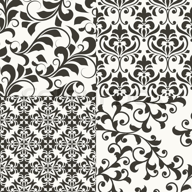 800x800 Vector Seamless Vintage Floral Stock Vector Colourbox