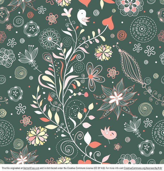 576x600 Vintage Floral Pattern Vector Free Vector In Adobe Illustrator
