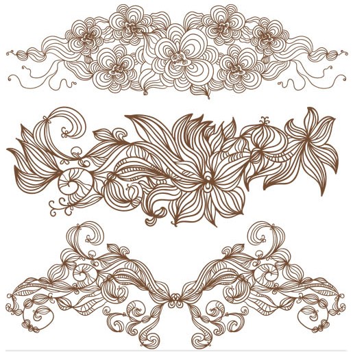 515x514 Vintage Floral Ornaments Vectors Free Download