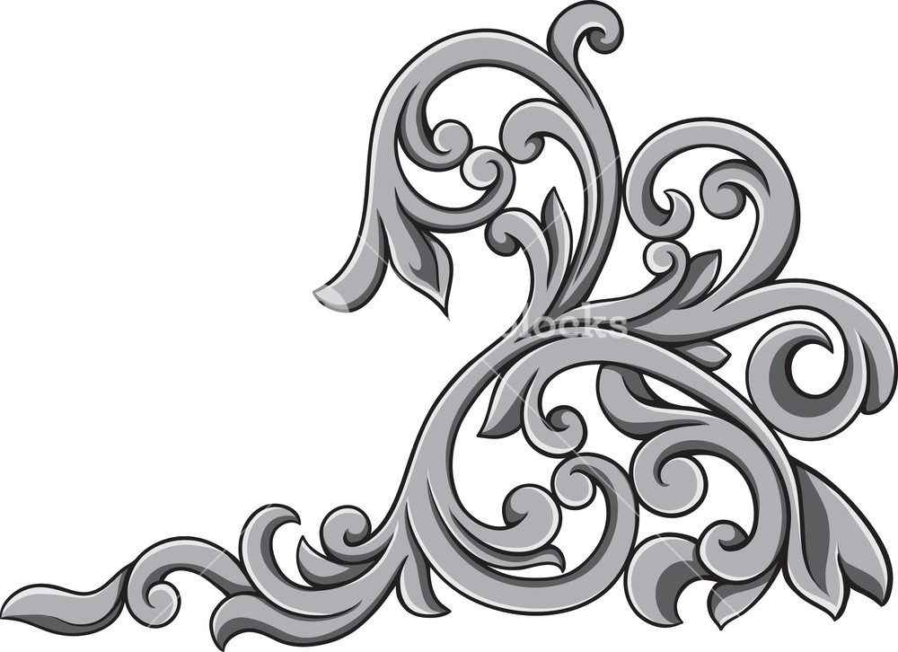 1000x726 Vintage Floral Vector Element Royalty Free Stock Image