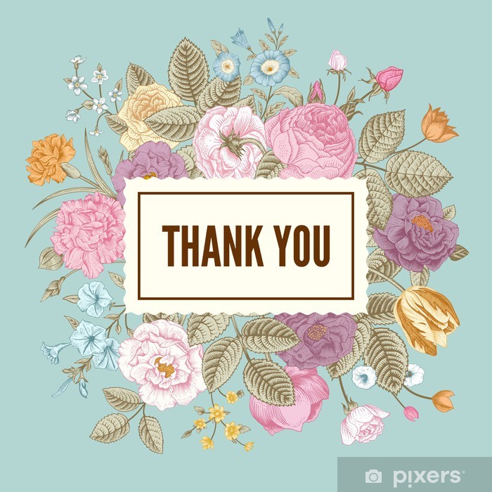 700x700 Vintage Floral Vector Elegant Card Sticker We Live