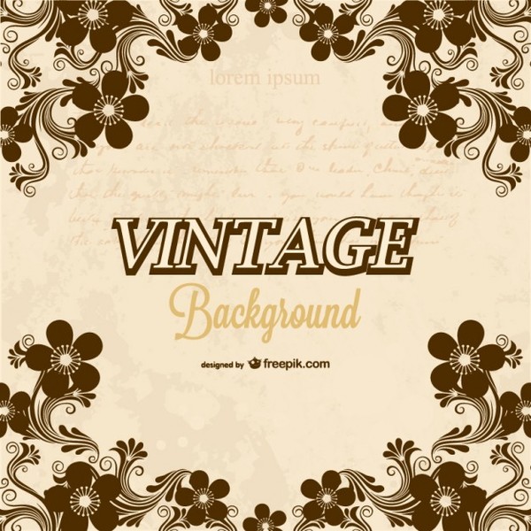 600x600 Vintage Floral Background Free Vector