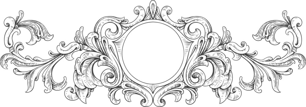 1000x349 Vintage Floral Vector Element Royalty Free Stock Image