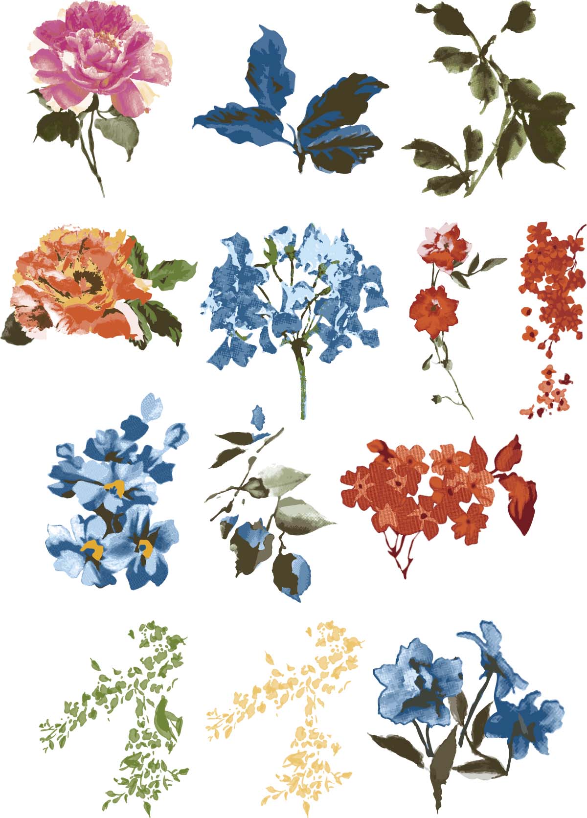 1200x1672 Vintage Floral Design Elements Vector Collection Free Download