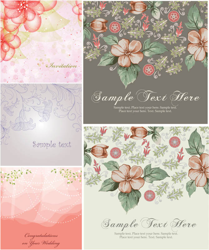 669x800 Floral Cards In Vintage Style Vector Free Stock Vector Art