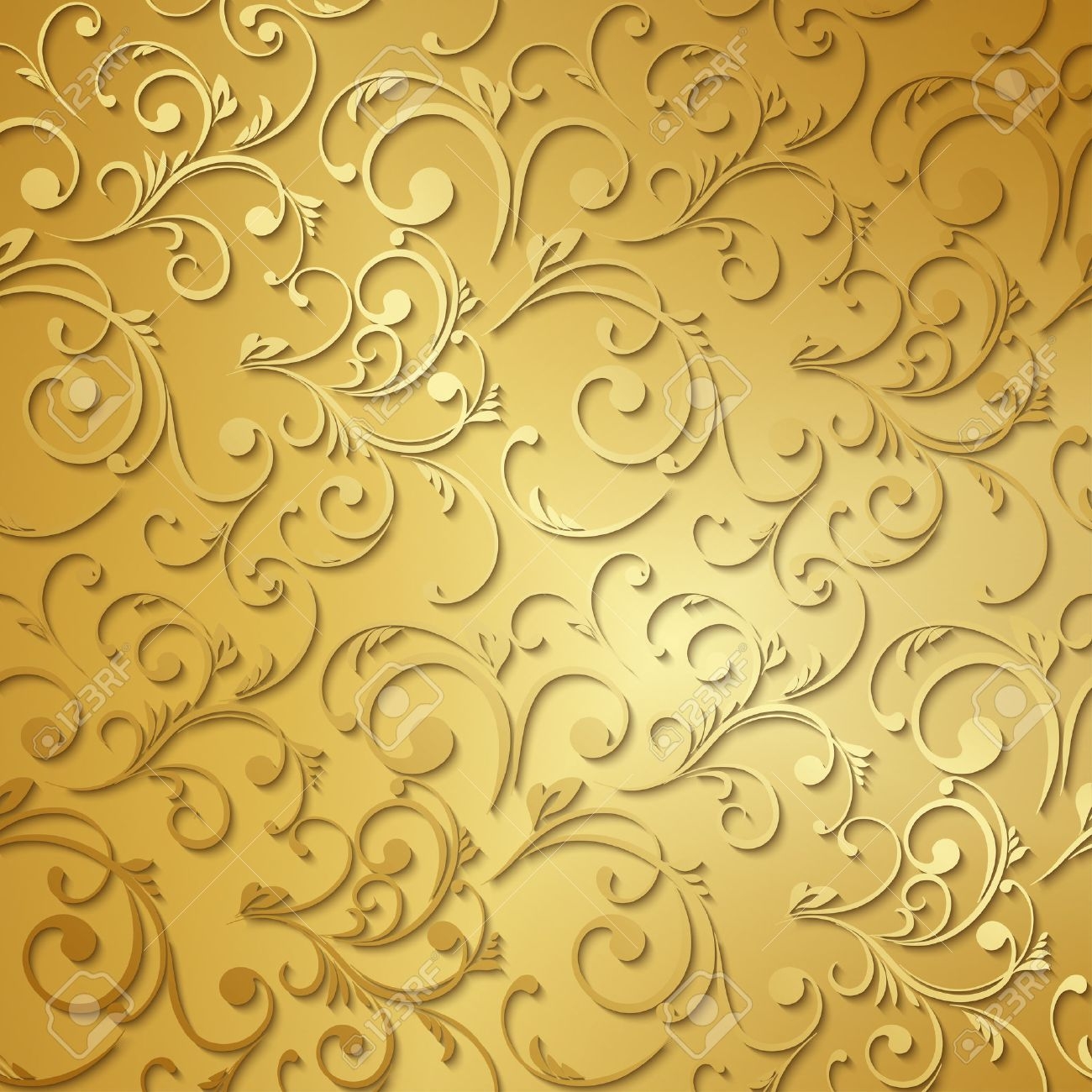 1300x1300 Luxury Golden Wallpaper Vintage Floral Pattern Vector Background