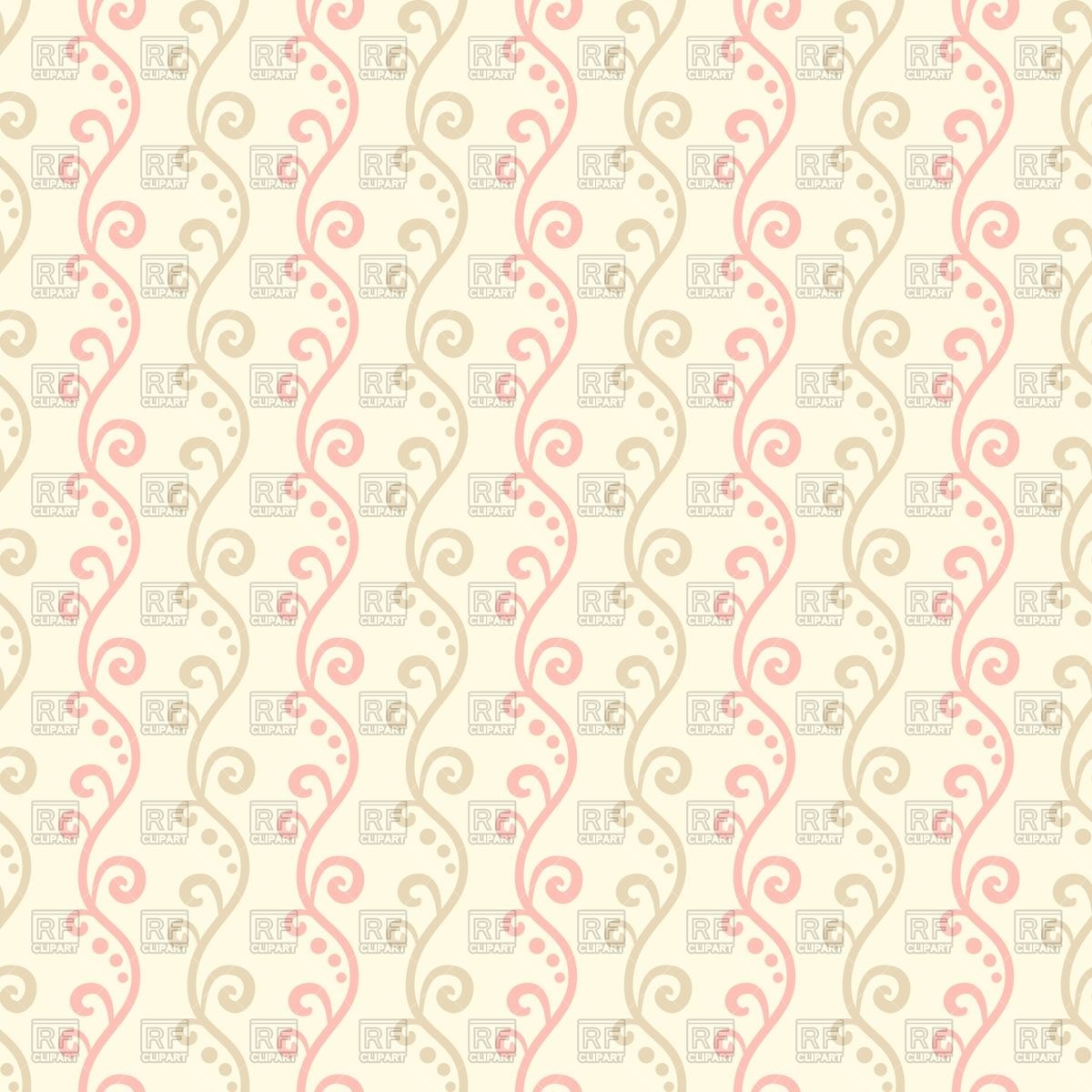 1200x1200 Retro Wallpaper With Seamless Floral Pattern In Pastel Shades