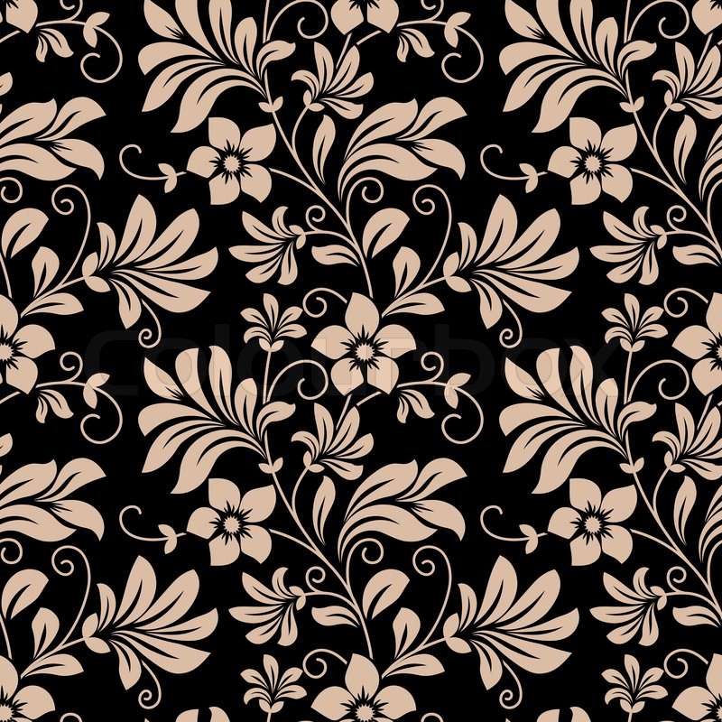 800x800 Vintage Floral Wallpaper Seamless Stock Vector Colourbox